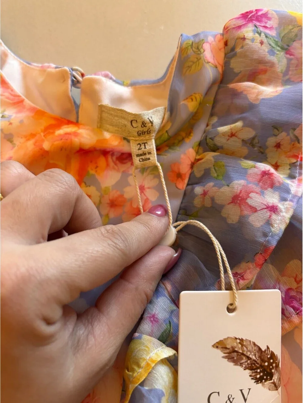 NWT Chelsea and Violet Girls Floral Ruffle Sleeve Dress, 2T, Floral